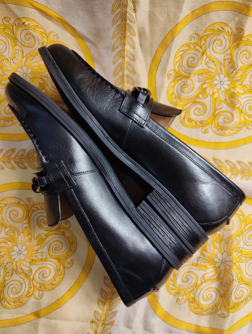 Cole Haan W27246 Stassi Chain Loafer in black leather, Size 10B Medium - Picture 5 of 13
